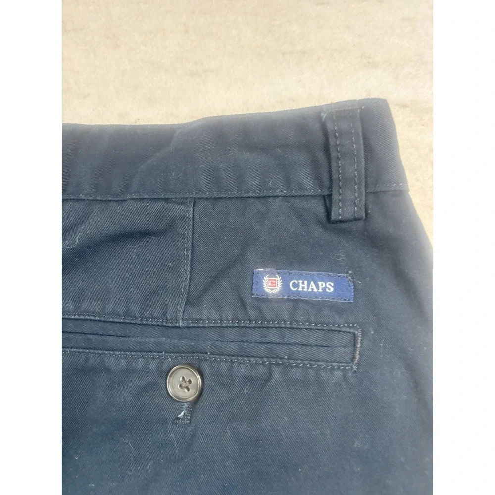 Chaps‎ Men's 31x7 Pleated Front 100% Cotton Chino Casual Shorts Navy Preppy